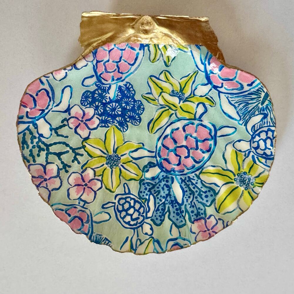 Tropical Coastal Floral Trinket Dish - Picture 2 of 7